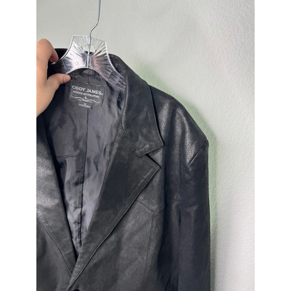 Cody James Black Suede Leather Western Blazer Sport Coat Jacket Size 50 / XL